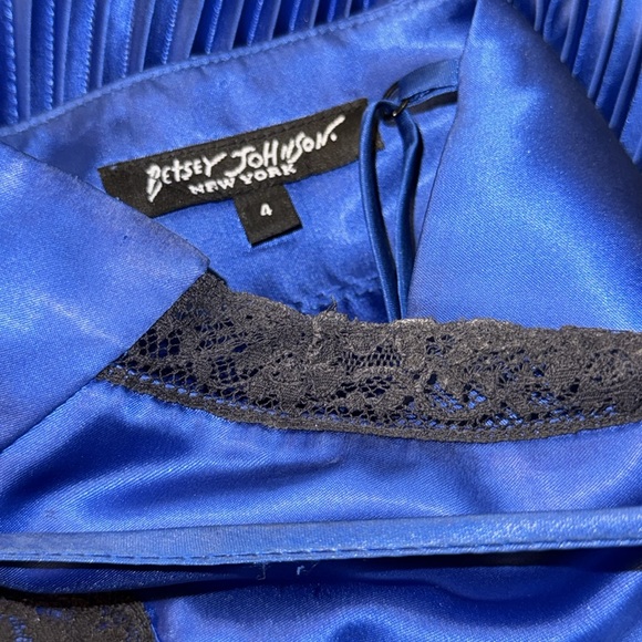 Betsey Johnson New York Size 4 Vintage Accordion Pleats Cobalt Blue Dress Y2K - Picture 5 of 17